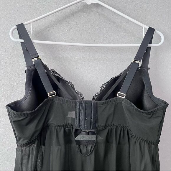 Cacique Metallic and Sheer Babydoll Lingerie Size 40 DDD  NWOT! - Picture 8 of 11